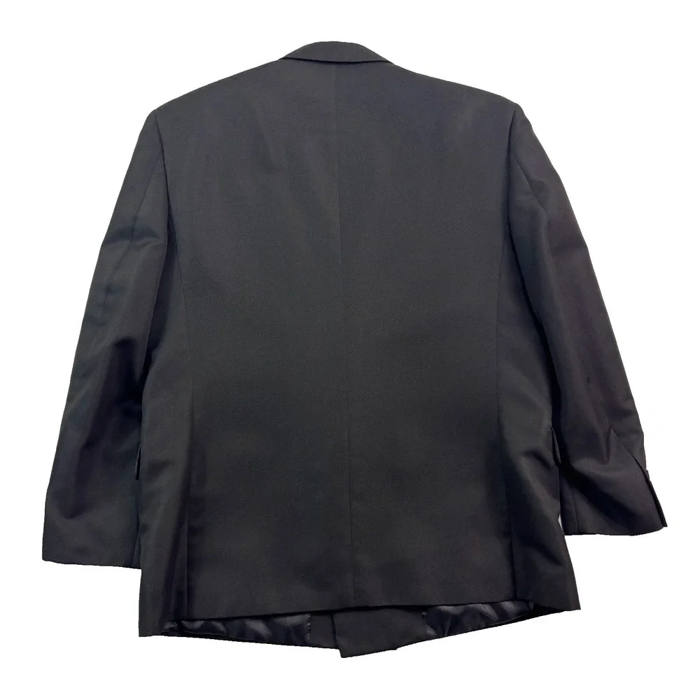 vtg 90s Raffinati 46R 36x32 2pc Pant Suit Double Breasted Black Pleated Mens